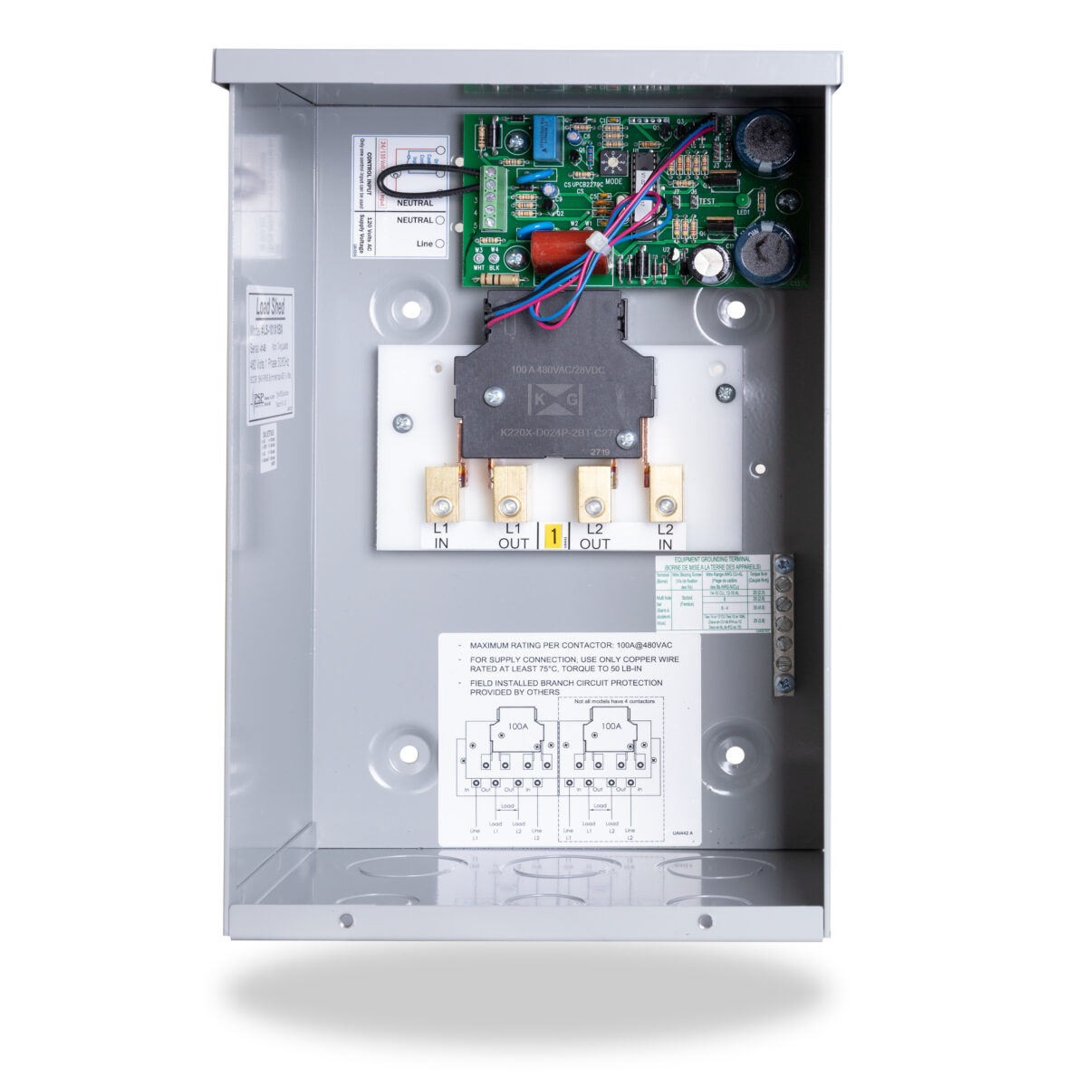 Single Phase 100 Amp Hardwire Latching Relay